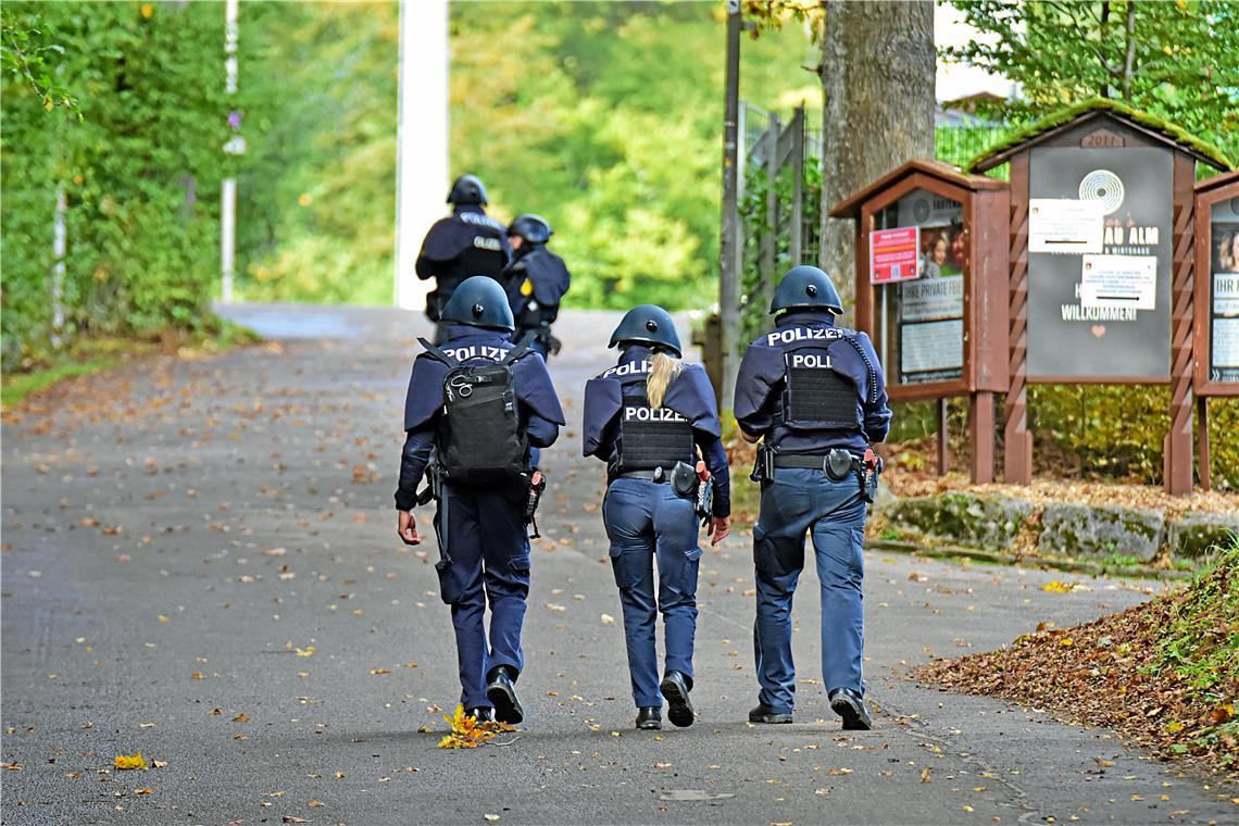 Großübung des Polizeipräsidiums Aalen in Zusammenarbeit mit den lokalen Blaulich...