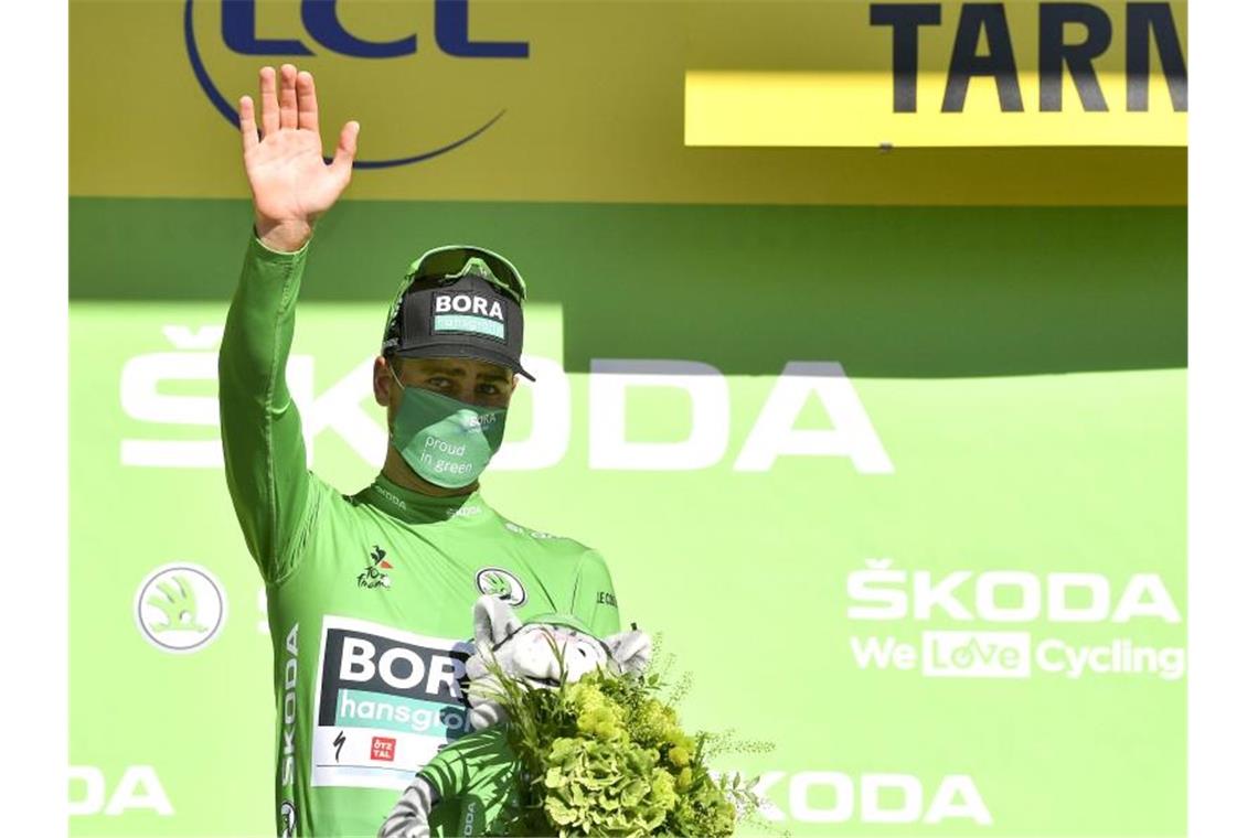 Grün geholt, aber Etappensieg verpasst: Bora-hansgrohe-Star Peter Sagan. Foto: Pool/BELGA/dpa