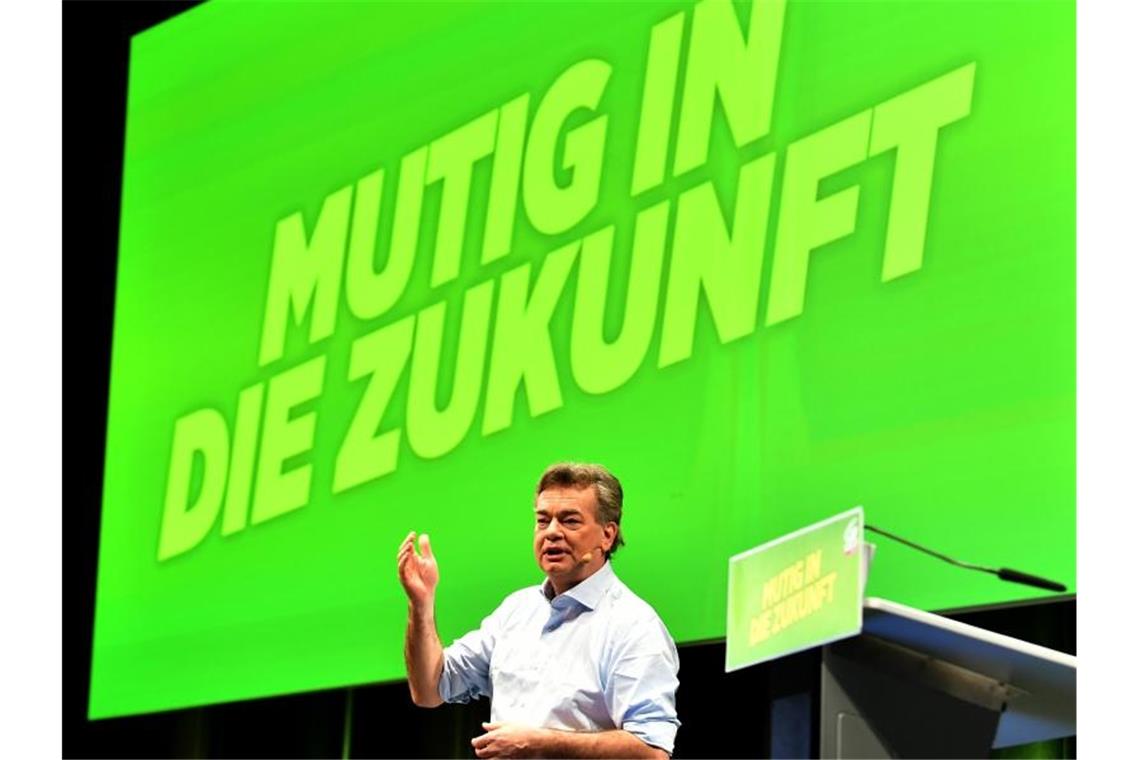 Grüne in Österreich stimmen für Koalition mit ÖVP Grünen-Chef Werner Kogler spricht beim Bundeskongress der Partei in Salzburg. Foto: Barbara Gindl/APA/dpa