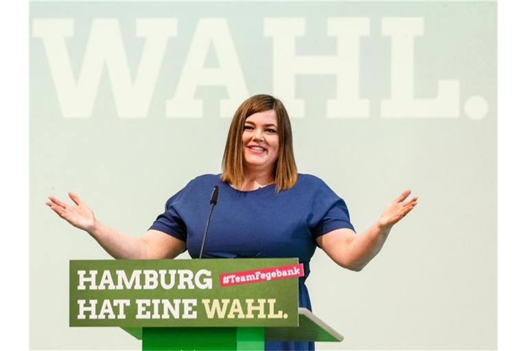 Grünen-Spitzenkandidatin Katharina Fegebank: „Grün-Rot ist eindeutig mein Favorit.“. Foto: Markus Scholz/dpa
