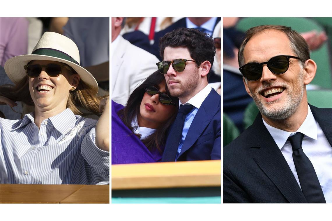 In der „Royal Box“ ist die Celebrity-Dichte schon hoch Gute Stimmung in Wimbledon (von links): Prinzessin Eugenie, Priyanka Chopra und Nick Jonas und Thomas Tuchel.