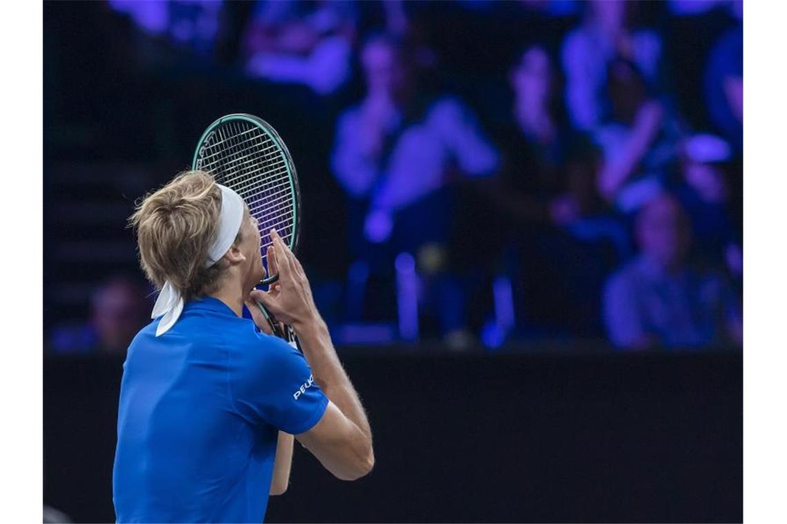 Hadert mit einem Punktverlust im Match gegen John Isner: Alexander Zverev. Foto: Martial Trezzini/KEYSTONE