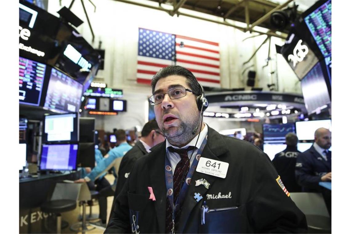 USA hängen an der Börse Europa ab Händler an der New Yorker Börse. Foto: Wang Ying/XinHua/dpa