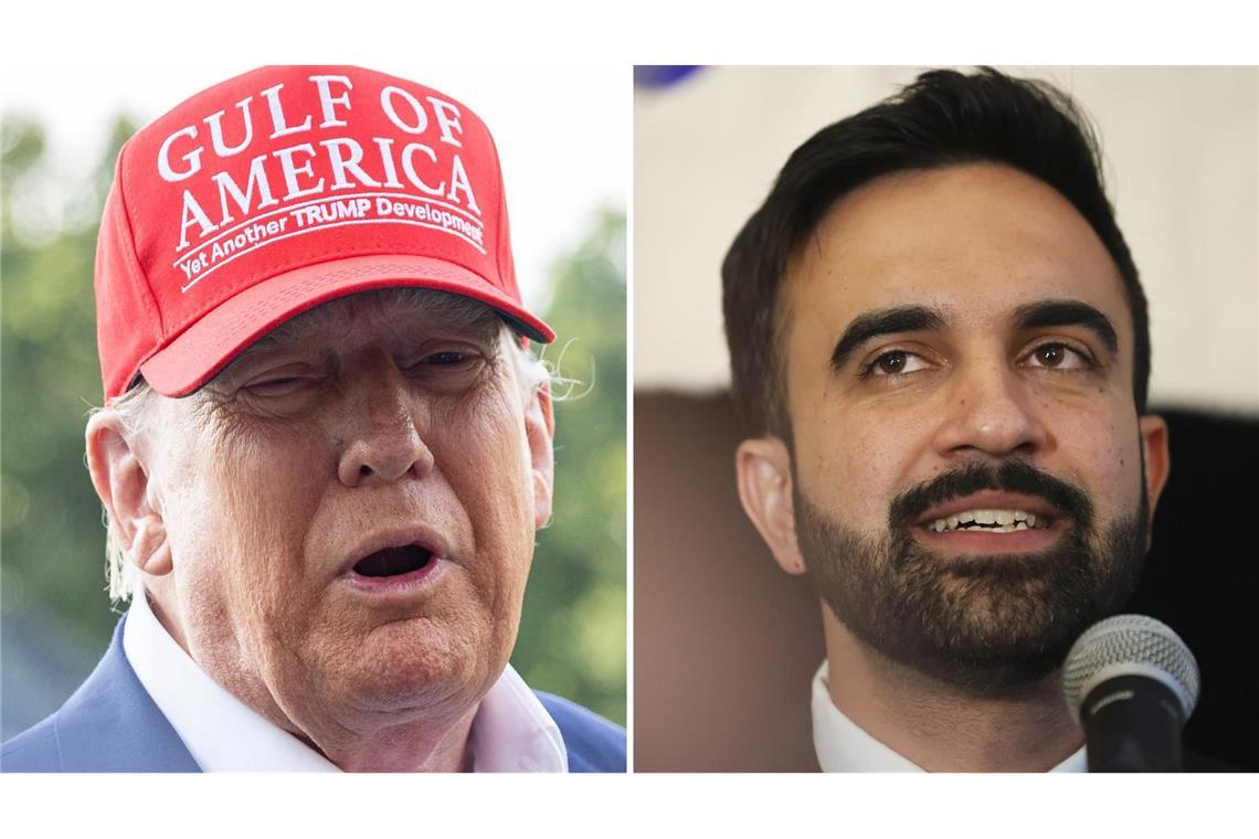 Trump droht New Yorks linkem Bürgermeister-Kandidaten Halten wenig von der Politik des jeweils Anderen: Donald Trump und Zohran Mamdani.