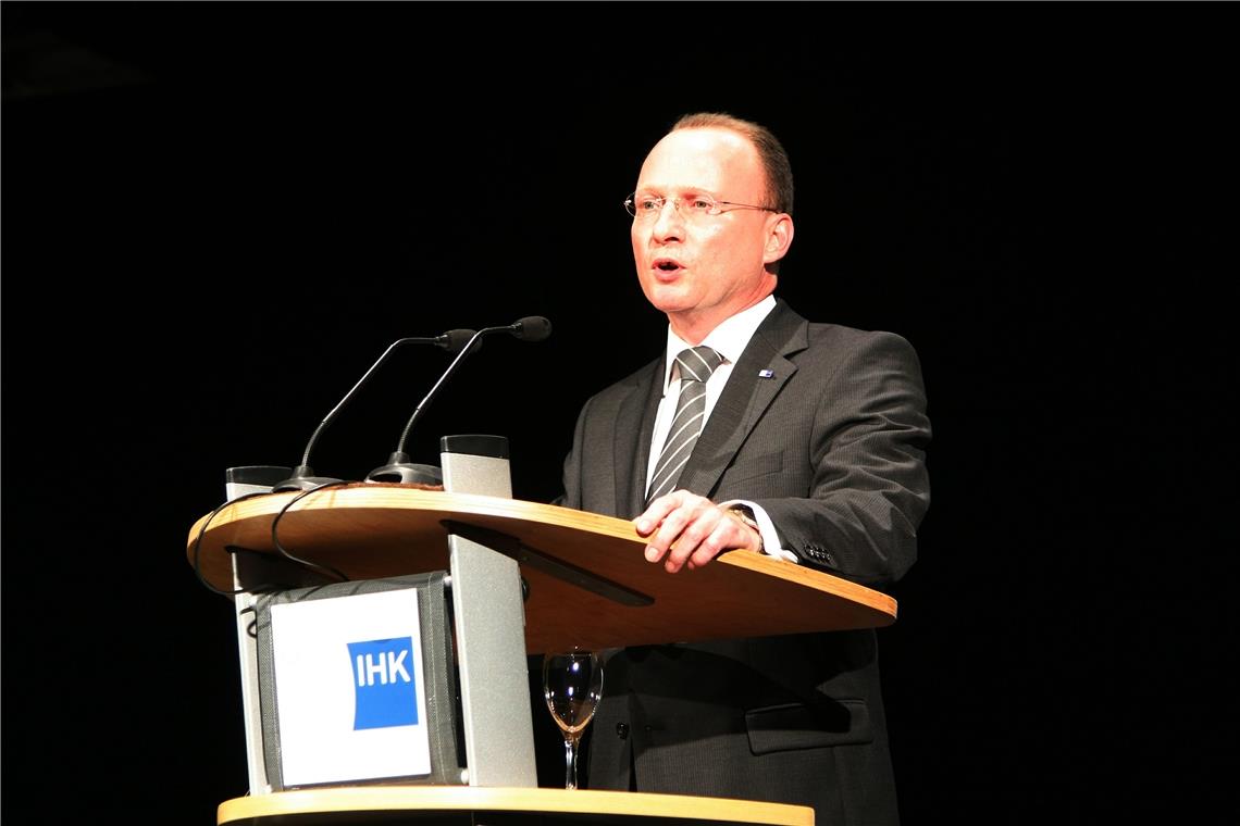Hans-Martin Gayer beim IHK-Neujahrsempfang 2011 in Backnang. Archivfoto: A. Wahl