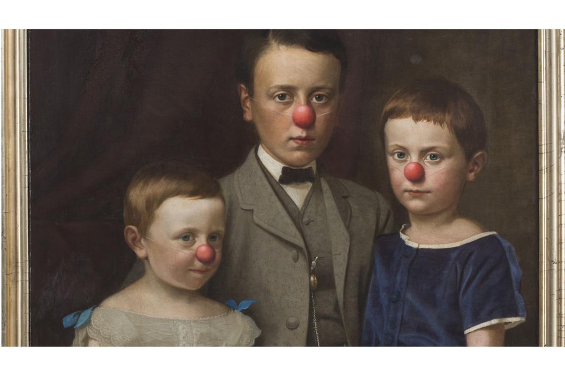 Einer der witzigsten Künstler Hans-Peter Feldmanns: „Familie mit roten Nasen“ von 2015
