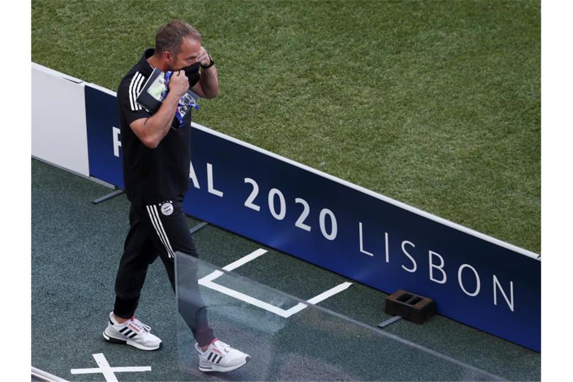 Hansi Flick steht als Trainer erstmals in einem Champions-League-Endspiel. Foto: Manu Fernandez/Pool AP/dpa