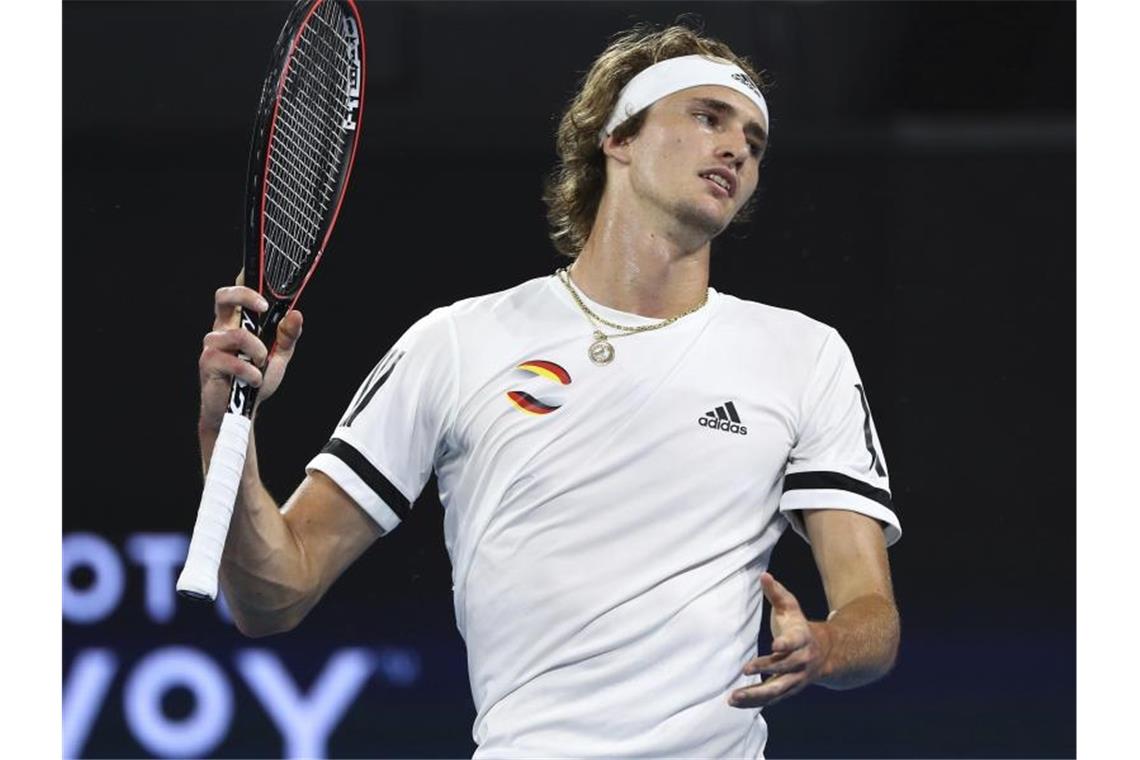 Deutsche Tennis-Herren weiter im Rennen - Sorgen um Zverev Hat beim ATP Cup erneut verloren: Alexander Zverev. Foto: Tertius Pickard/AP/dpa