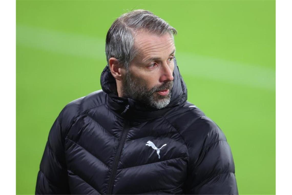 Gefrustete Gladbacher vor Champions-League-Aus Hat für das Spiel gegen Manchester City „alle wieder an Bord“: Mönchengladbachs Trainer Marco Rose. Foto: Jan Woitas/dpa-Zentralbild/dpa