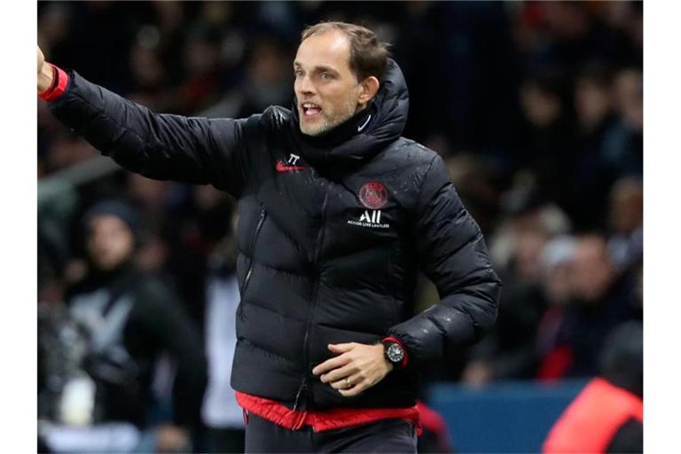 Hat mit Paris seinen Ex-Club BVB vor der Brust: PSG-Coach Thomas Tuchel. Foto: Thibault Camus/AP/dpa