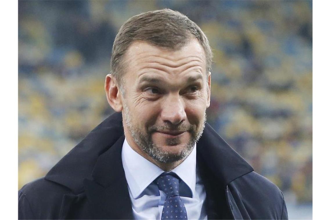 Ukraine wahrscheinlicher deutscher EM-Gegner Hat mit seinem Team die EM-Qualifikation sicher: Der ukrainische Cheftrainer Andrej Schewtschenko. Foto: Efrem Lukatsky/AP/dpa