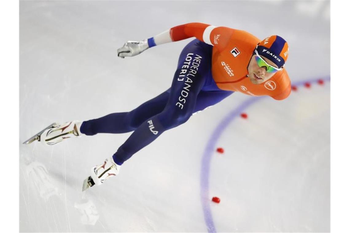 Der Coup des Dufter: EM-Bronze nach Ausbootung des Trainers Hat sich den EM-Titel geholt: Patrick Roest aus den Niederlanden. Foto: Peter Dejong/AP/dpa