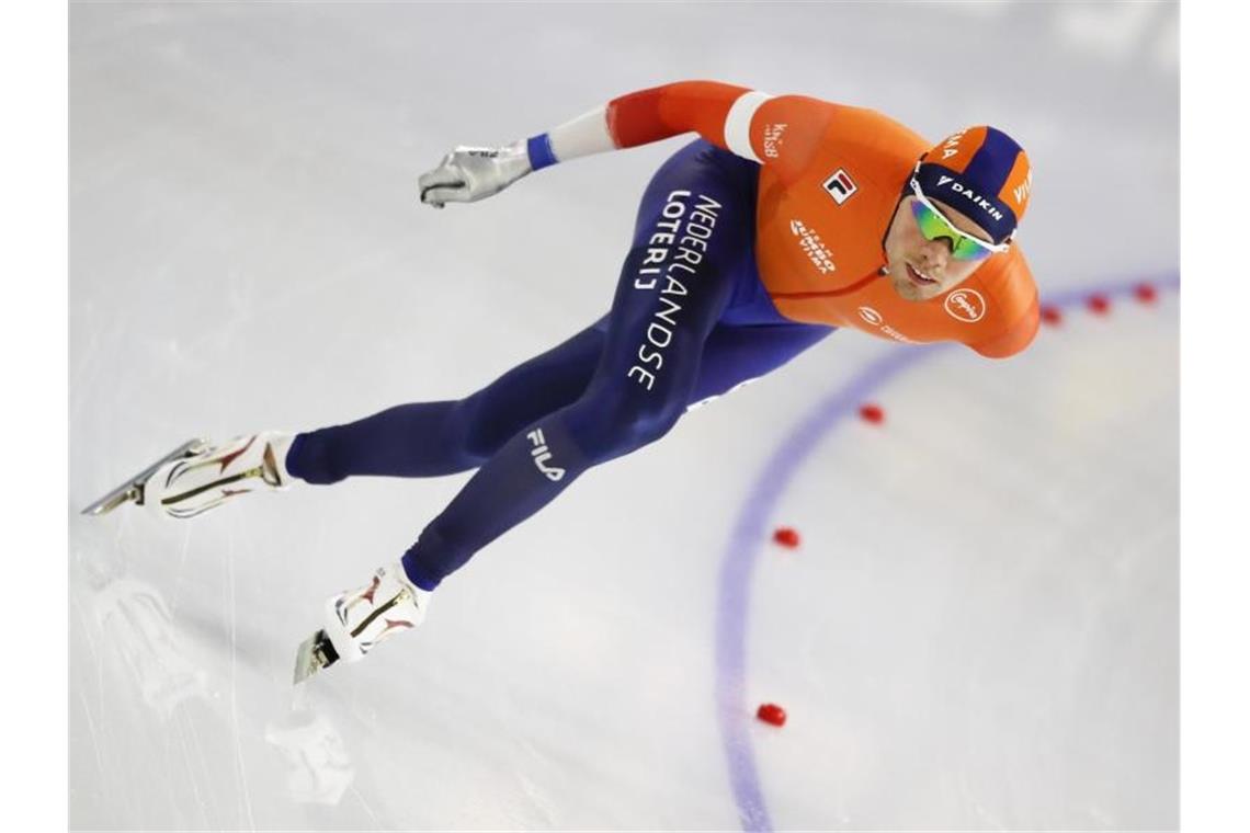 Hat sich den EM-Titel geholt: Patrick Roest aus den Niederlanden. Foto: Peter Dejong/AP/dpa