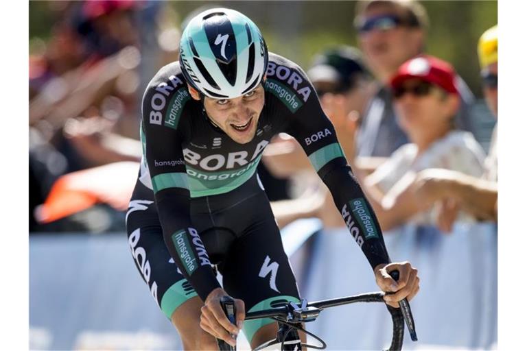 Hat weiter Chancen auf das Giro-Podium: Emanuel Buchmann. Foto: Jean-Christophe Bott/KEYSTONE/dpa