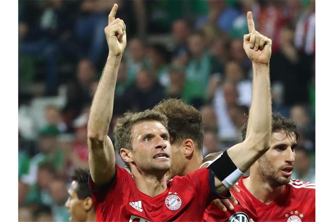 Von Kovac bis Nübel: Die Gesichter der Saison 2018/2019 Hatte nicht immer Grund zum Jubel: Bayerns Thomas Müller. Foto: Christian Charisius