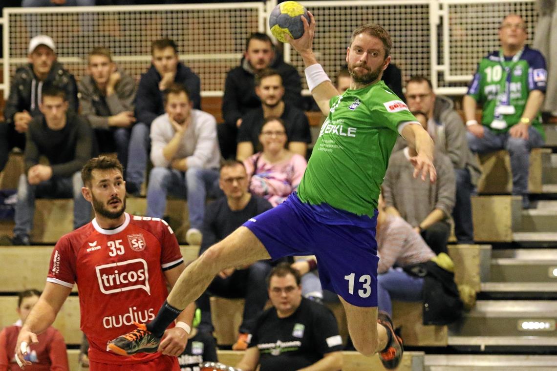 HCOB-Spielertrainer Sebastian Forch hat sechs Treffer beim 26:26 in Schwaikheim erzielt. Foto: A. Hornauer