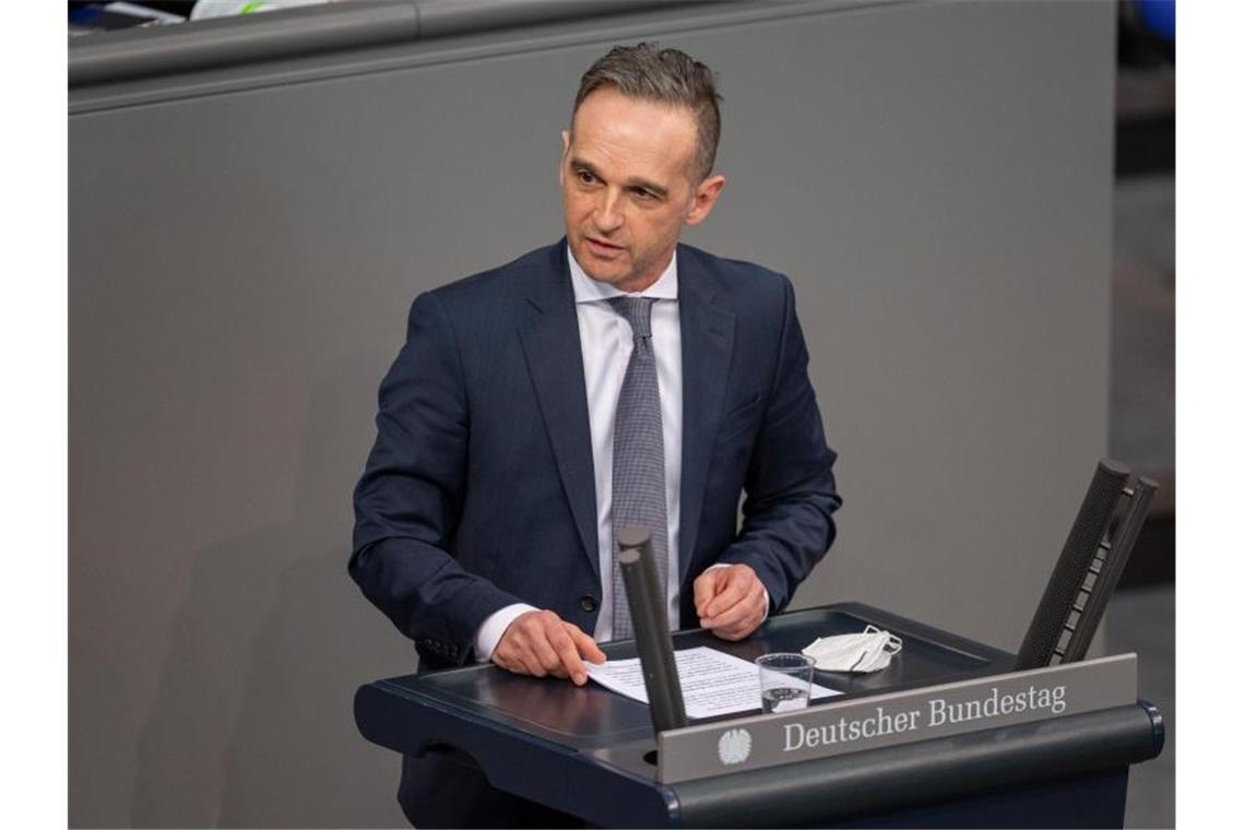 Heiko Maas (SPD), Bundesaußenminister, spricht bei einer Plenarsitzung im Deutschen Bundestag. Foto: Gregor Bauernfeind/dpa/Archivbild