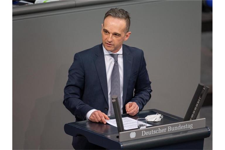 Heiko Maas (SPD), Bundesaußenminister, spricht bei einer Plenarsitzung im Deutschen Bundestag. Foto: Gregor Bauernfeind/dpa/Archivbild