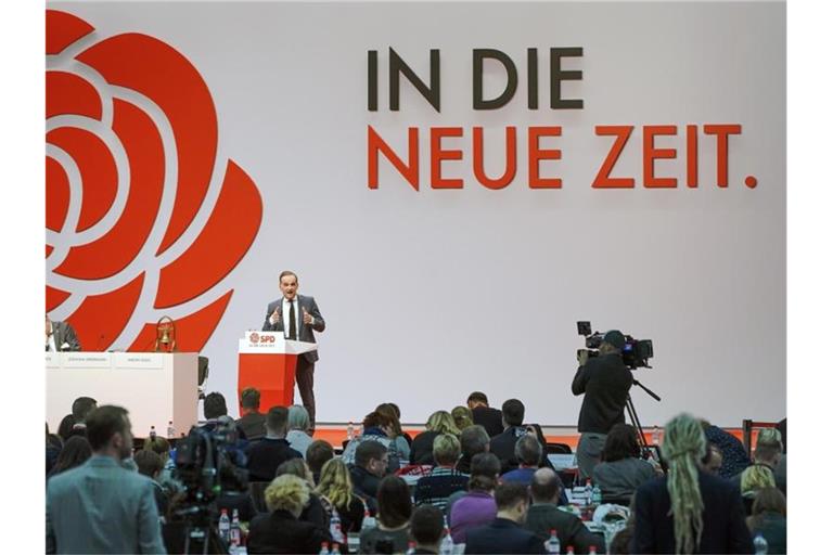 Heiko Maas spricht beim SPD-Bundesparteitag. Foto: Kay Nietfeld/dpa