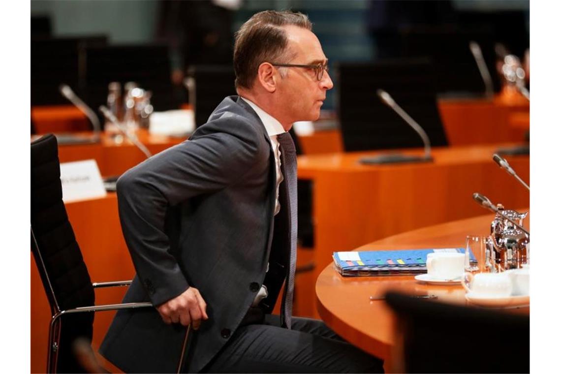 Erstes Treffen der Außenminister Israels und der Emirate Heiko Maas wird die Außenminister von Israel und den Vereinigten Arabischen Emiraten empfangen. Foto: Hannibal Hanschke/POOL Reuters/dpa/Archiv