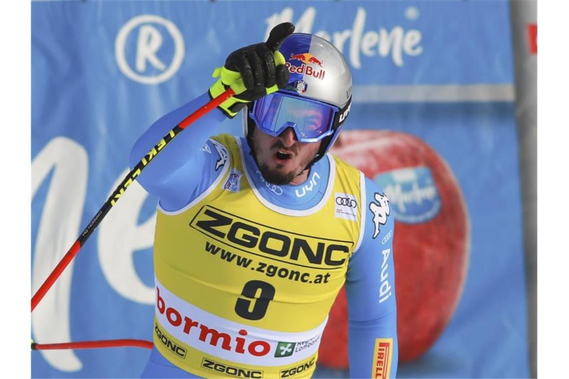 „Einfach geil!“: Skirennfahrer Schwaiger knackt Olympia-Norm Heimsieg: Der Italiener Dominik Paris hat die Weltcup-Abfahrt in Bormio gewonnen. Foto: Felice Calabro/AP/dpa