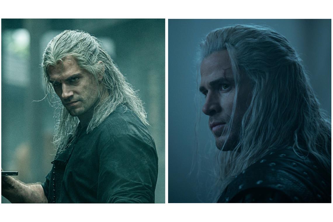 Henry Cavill (l.) übernahm die Rolle des "Witchers" in den ersten drei Staffeln, nun übernimmt Liam Hemsworth.