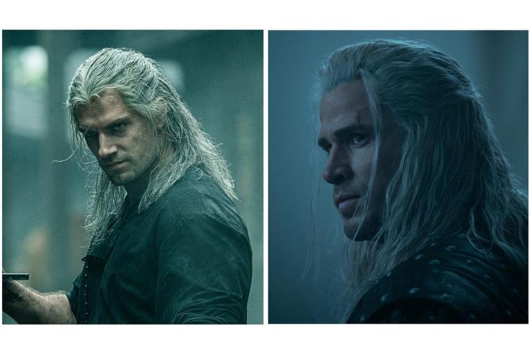 Henry Cavill (l.) übernahm die Rolle des "Witchers" in den ersten drei Staffeln, nun übernimmt Liam Hemsworth.
