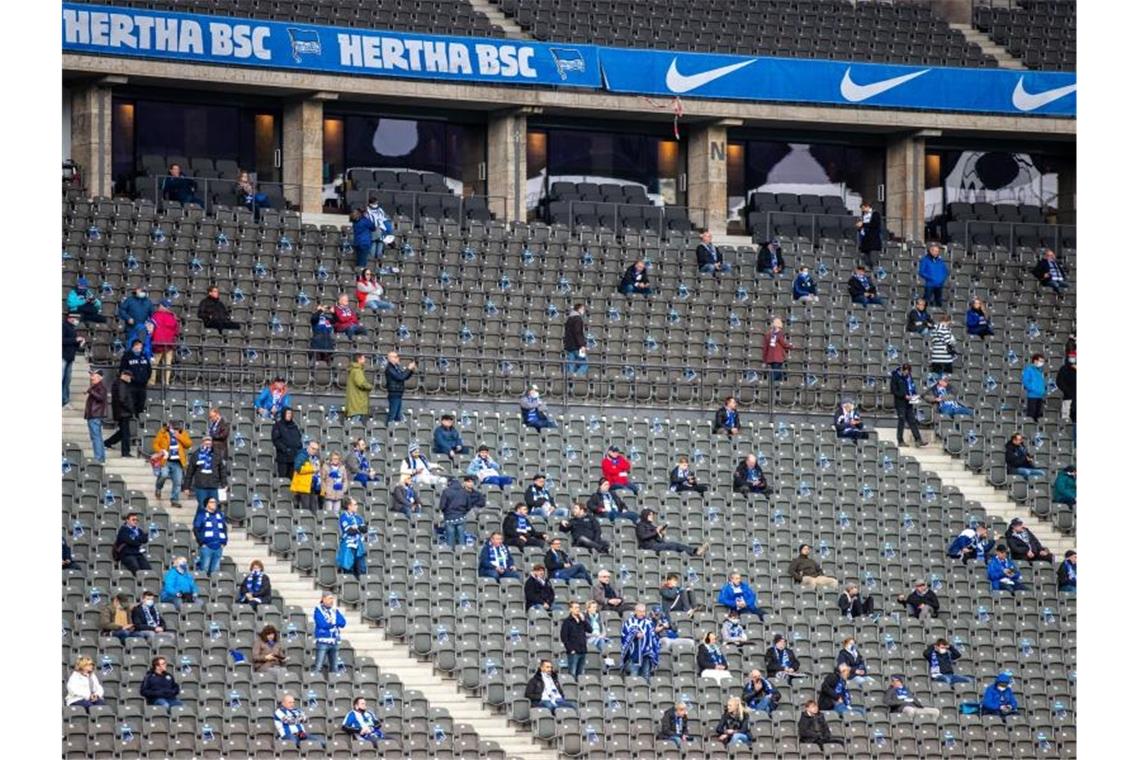 Hertha BSC wird vorerst keine Zuschauer einplanen können. Foto: Andreas Gora/dpa