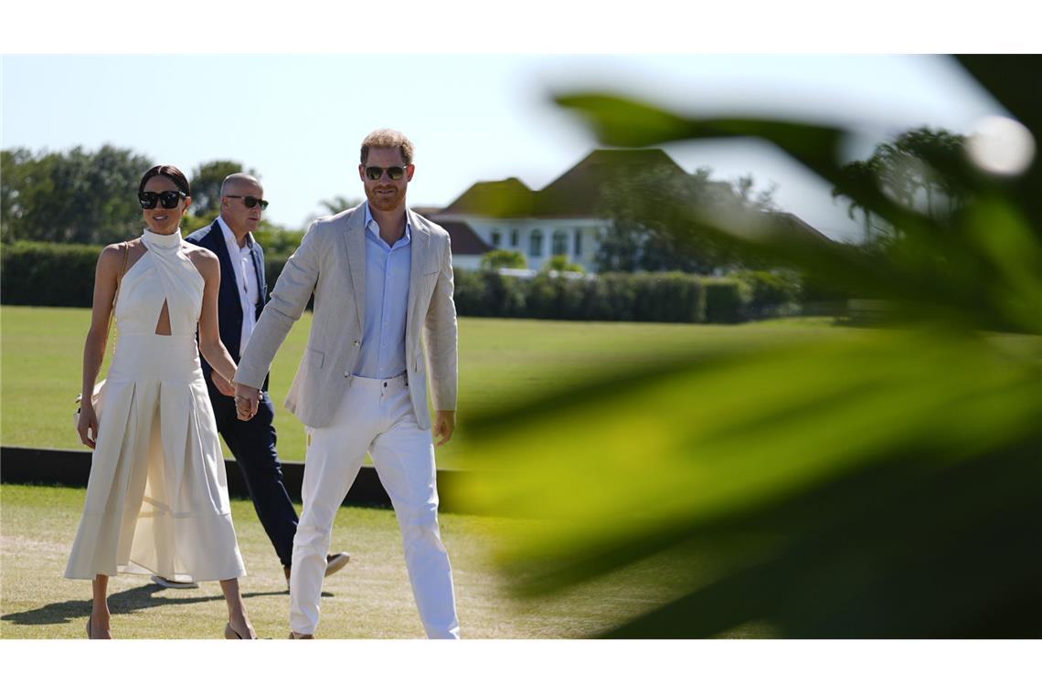 „As Ever“ statt „American Riviera Orchard“ – aber ist das Logo gemopst? Herzogin Meghan und Prinz Harry bei einem Poloturnier im vergangenen Jahr.