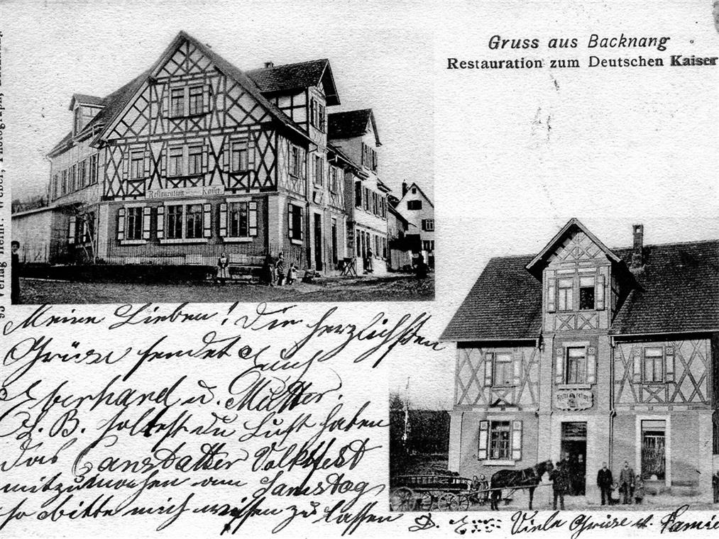 Hier ist das Fachwerk am Haus der Gaststätte Deutscher Kaiser noch sichtbar.