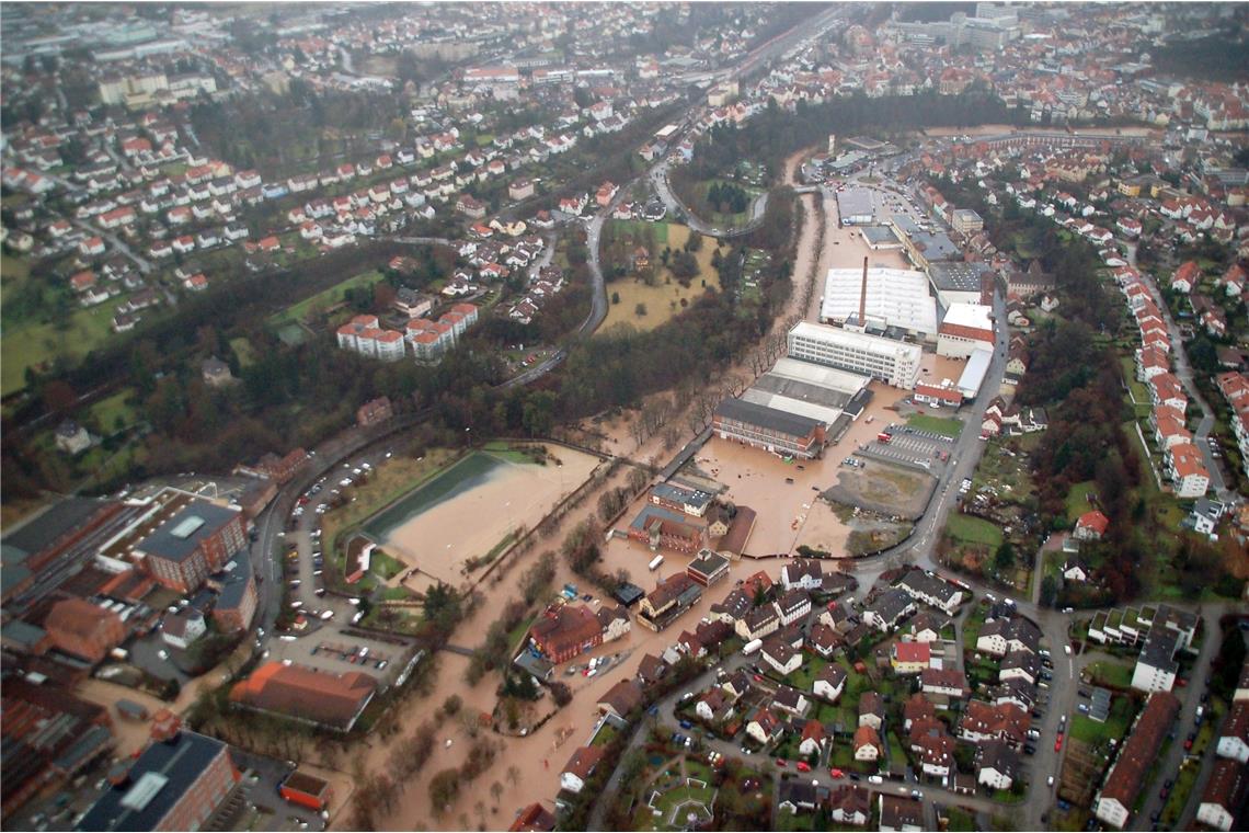 Hochwasser 13. Januar 2011 in Backnang