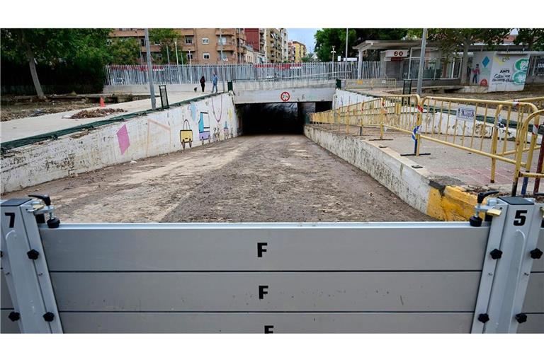 Hochwasser-Barriere in der Region Valencia.