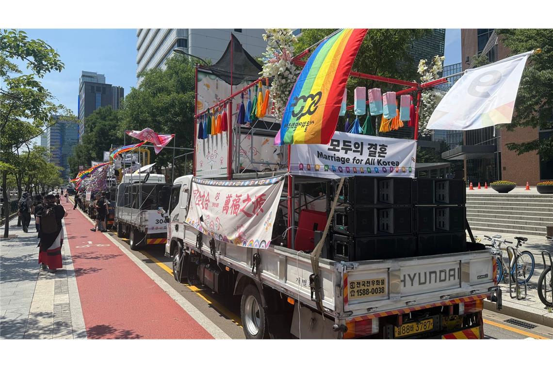 Höhepunkt des Pride ist ein Umzug durch das Stadtzentrum von Seoul.
