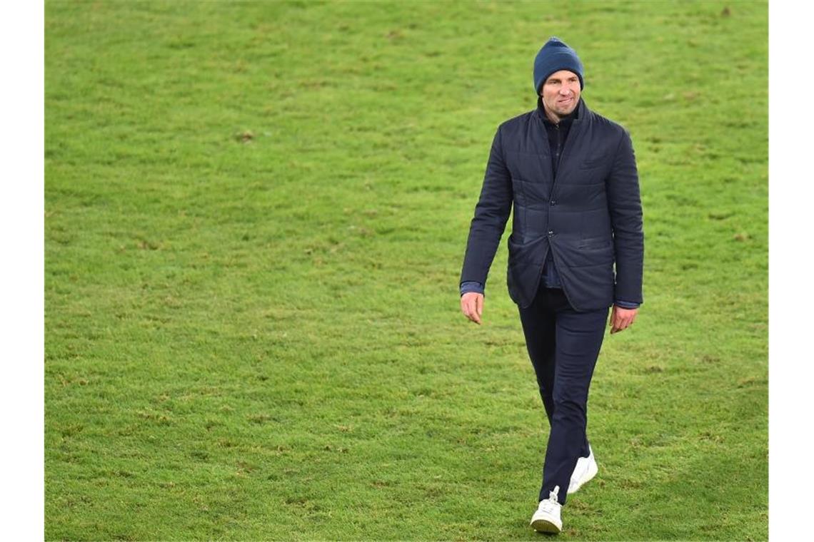 Hoffenheims Trainer Sebastian Hoeneß. Foto: Torsten Silz/dpa/Archivbild