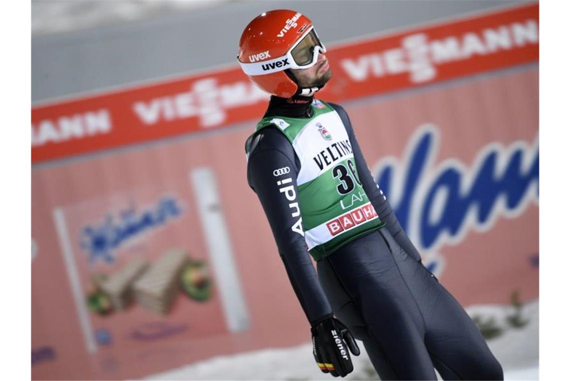 Angeschlagener Geiger springt in Lahti wieder stark Holt in Lahti auch Punkte: Markus Eisenbichler. Foto: Markku Ulander/Lehtikuva/dpa