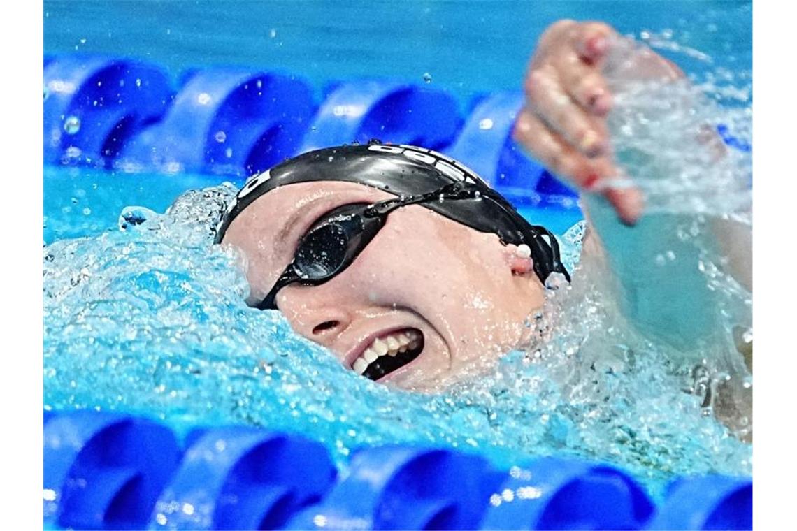 Gose schwimmt zu EM-Bronze - Wellbrock souverän ins Finale Holte Bronze über 800 Meter Freistil: Isabel Gose. Foto: Michael Kappeler/dpa