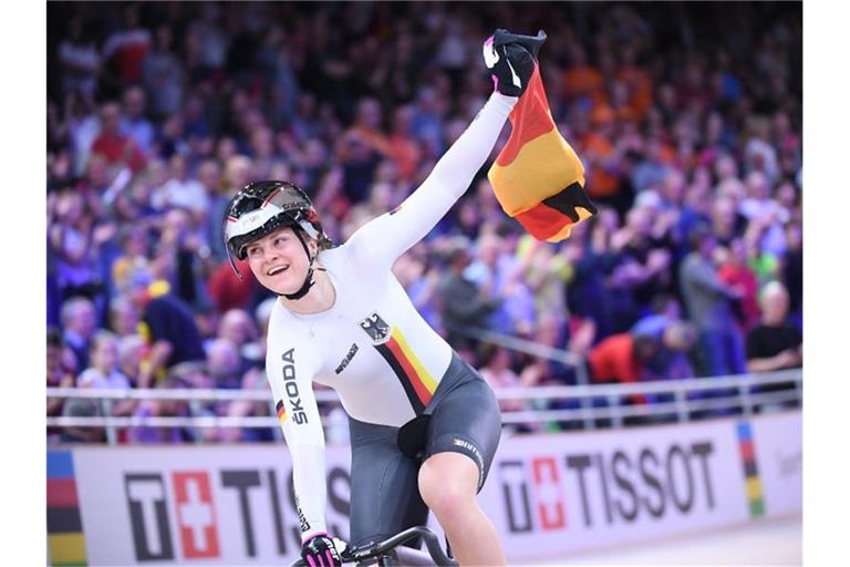 Holte das nächste Gold bei der Heim-WM in Berlin: Lea Sophie Friedrich. Foto: Sebastian Gollnow/dpa