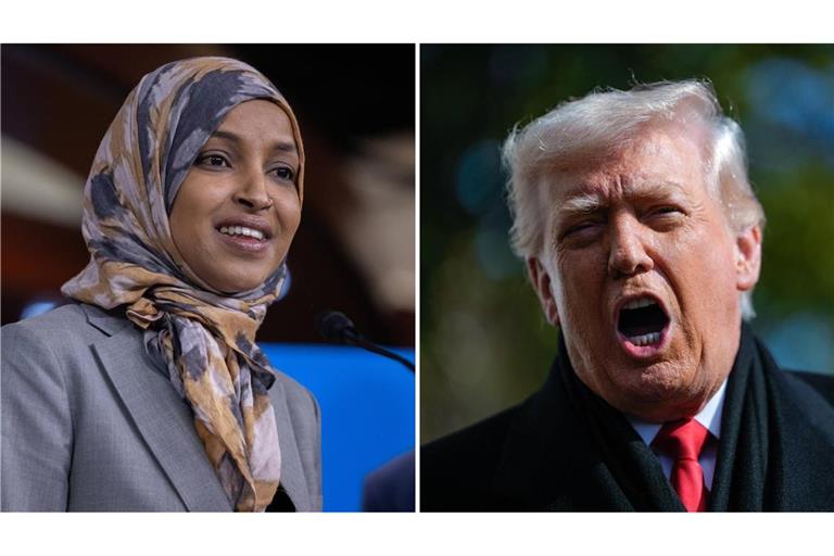 Ilhan Omar (links) und Donald Trump (rechts). (Archivbilder)
