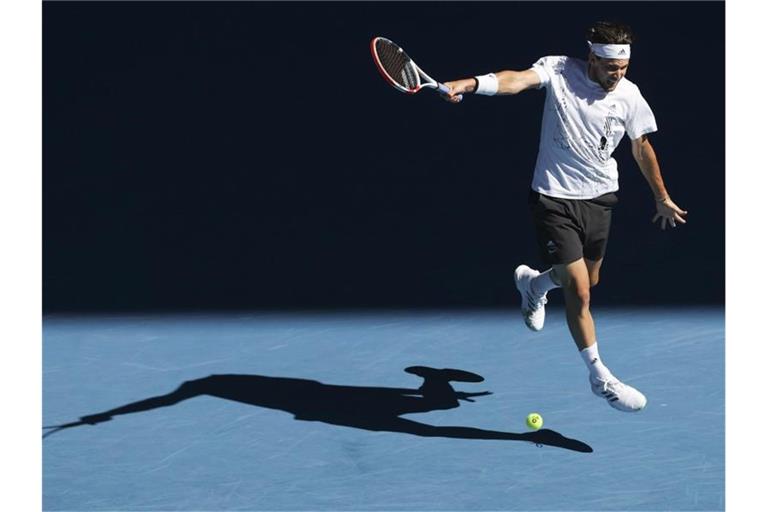 Im Achtelfinale ausgeschieden: Dominic Thiem in Aktion. Foto: Hamish Blair/AP/dpa