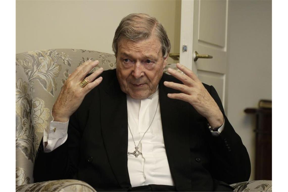 Im April 2020 im Berufungsverfahren nach rund 13 Monaten Haft freigesprochen und entlassen: Kardinal George Pell. Foto: Gregorio Borgia/AP/dpa/Archiv