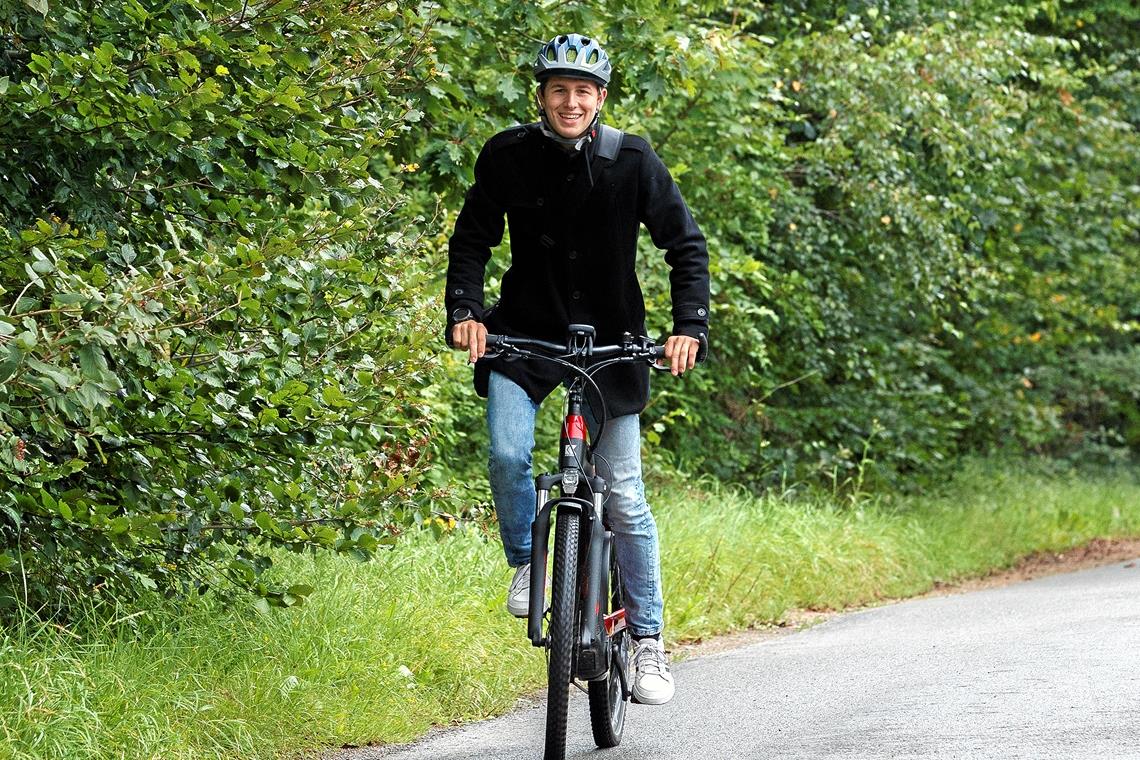 Im Backnanger Plattenwald ist Tim-Luka Schwab nicht nur mit dem Rad unterwegs. Beim BKZ-Solo-Laufcup legte er die zweitbeste Zeit über die fünf Kilometer hin. Foto: J. Fiedler