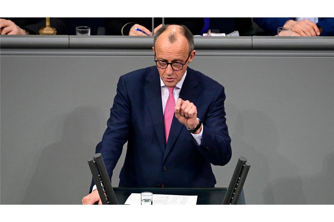 Plötzlich steht Friedrich Merz als der Verlierer da Im Bundestag: Unionskanzlerkandidat Friedrich Merz.