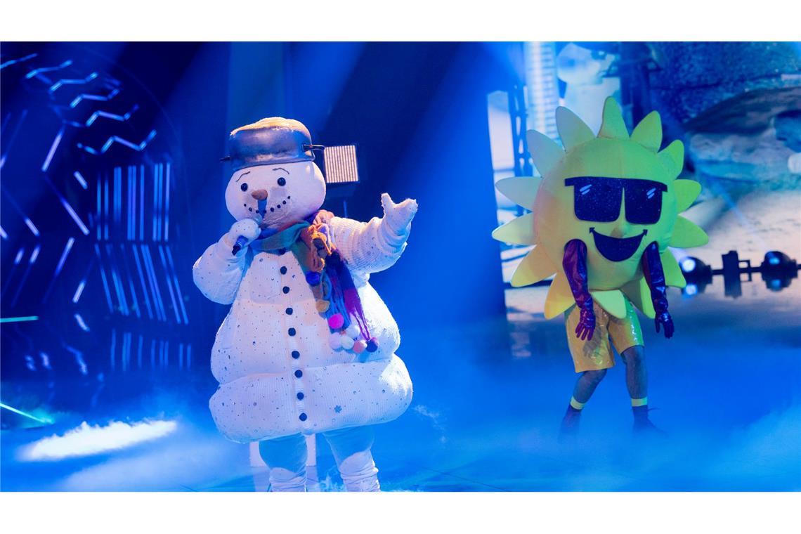 Moderatorin Madita van Hülsen bei "Masked Singer" raus Im Duell konnte sich der Schneemann gegen den Feuersalamander durchsetzen.