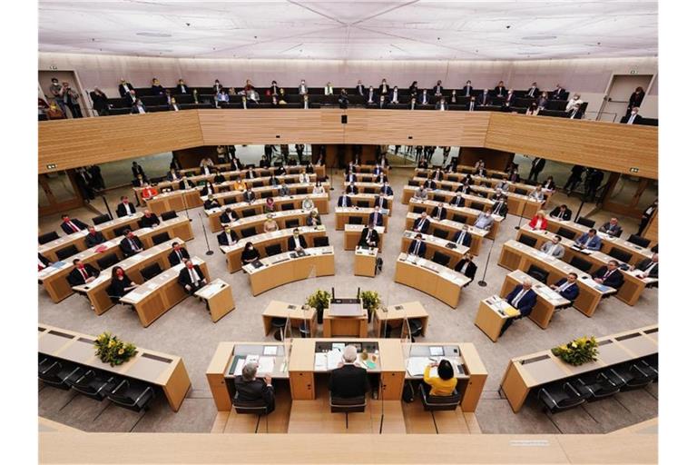 Im Landtag von Baden-Württemberg wird eine Sitzung abgehalten. Foto: Uwe Anspach/dpa/Archivbild