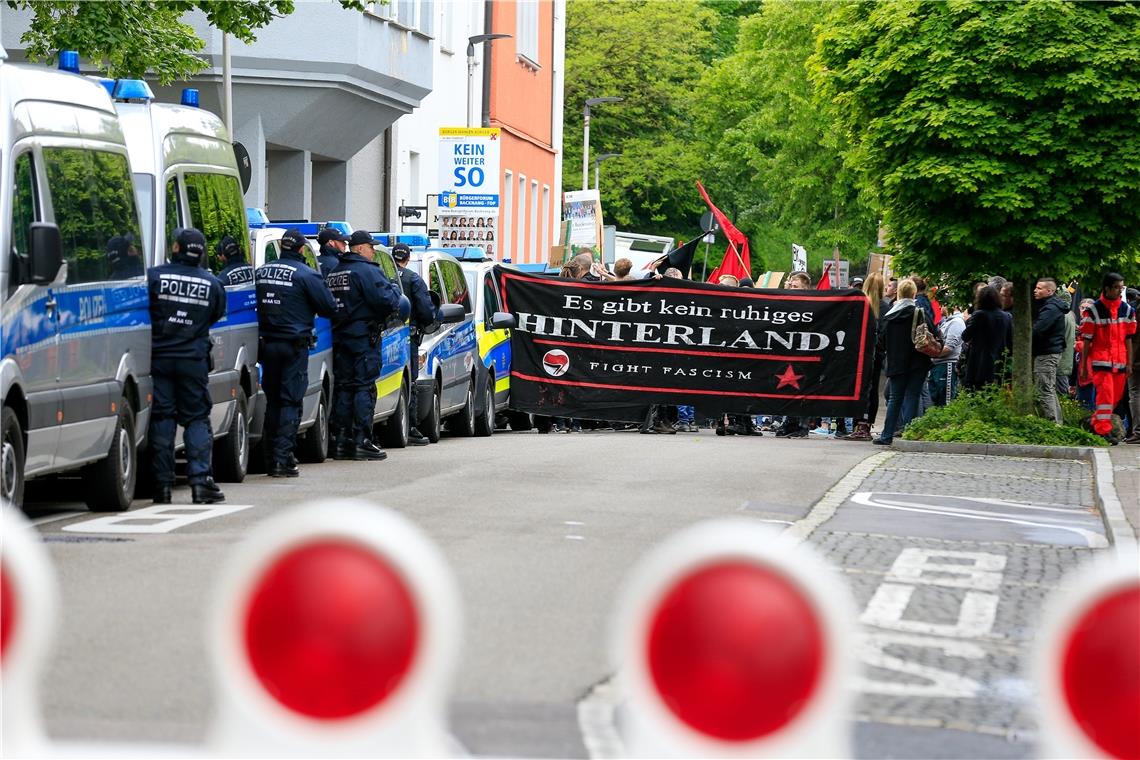 Im Mai 2019 hatte es Proteste auf der Bahnhofstraße gegen die AfD Veranstaltung im Backnanger Bürgerhaus gegebn. Archivfoto: A. Becher