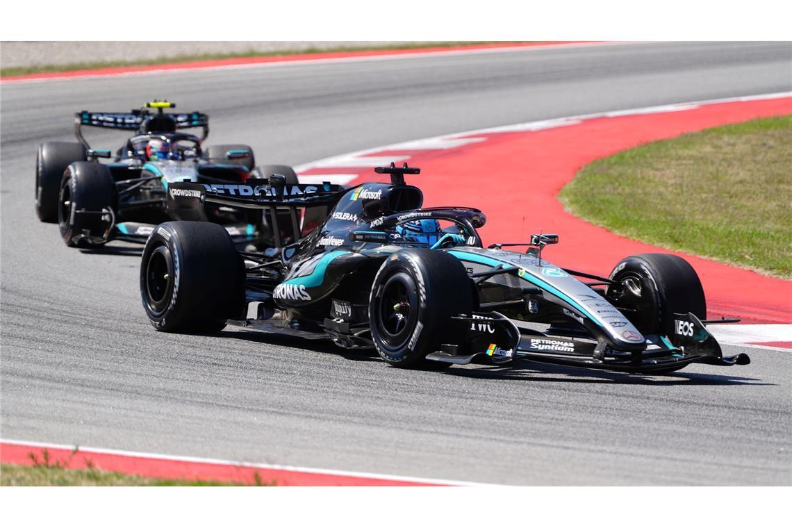 Im Mercedes-Stallduell muss George Russell (vorn) womöglich bald Kimi Russell die Vorfahrt gewähren.
