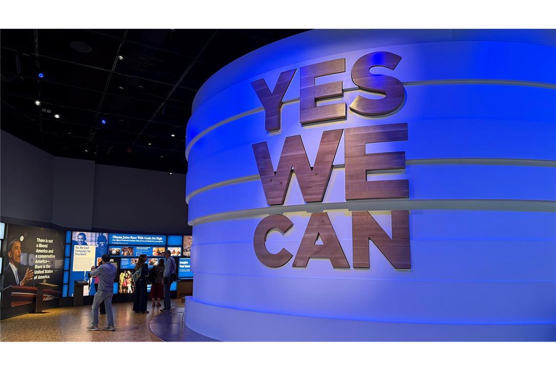 Im Museum finden sich einige bekannte Slogans von Obama – so auch "Yes we can".