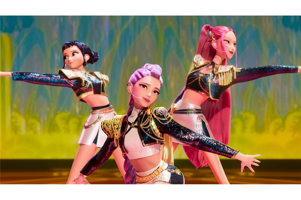 Im Netflix-Hit "KPop Demon Hunters" geht es um die Band Huntrix - hier von links nach rechts: Zoey, Rumi und Mira.