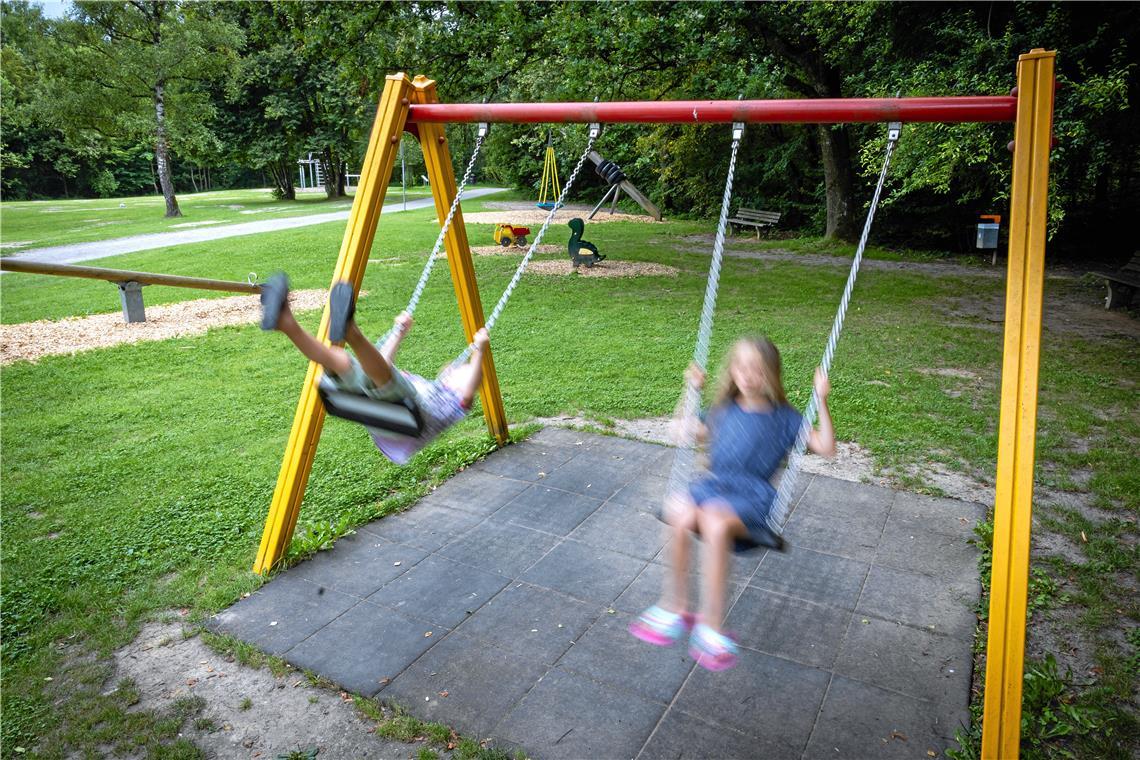 Im Plattenwald ist ein großer Abenteuerspielplatz. Foto: Alexander Becher