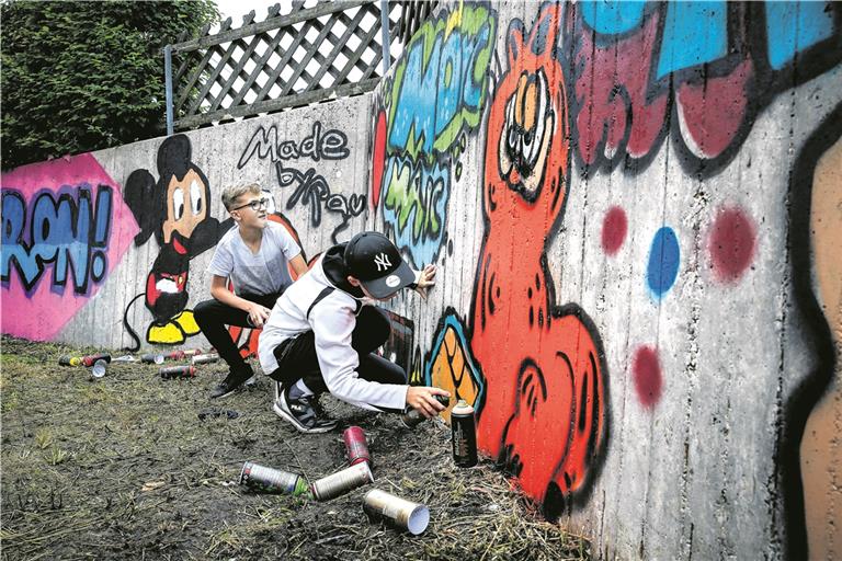 Im Rahmen des Projekts „Partnerschaft für Demokratie“ sind in allen vier Partnergemeinden bunte Graffitis entstanden. Archivfoto: A. Becher